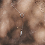 Dainty Lariat in Pearl - Golden Road Crafted
