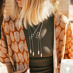 Dainty Lariat in Pearl - Golden Road Crafted