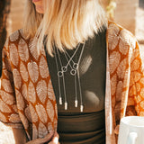 Dainty Lariat in Pearl - Golden Road Crafted