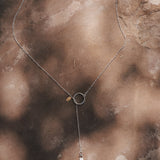 Dainty Lariat in Pearl - Golden Road Crafted