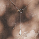 Dainty Lariat in Pearl - Golden Road Crafted