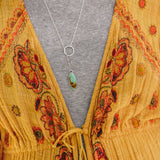 Dainty Lariat in Royston Turquoise - Golden Road Crafted