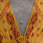 Dainty Lariat in Royston Turquoise - Golden Road Crafted