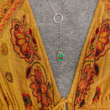 Dainty Lariat in Royston Turquoise - Golden Road Crafted