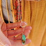 Dainty Lariat in Royston Turquoise - Golden Road Crafted