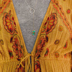 Dainty Lariat in Royston Turquoise - Golden Road Crafted