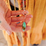 Dainty Lariat in Royston Turquoise - Golden Road Crafted