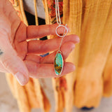 Dainty Lariat in Royston Turquoise - Golden Road Crafted