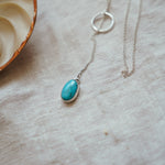 Dainty Lariat in Sonoran Gem Turquoise - Golden Road Crafted