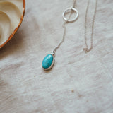 Dainty Lariat in Sonoran Gem Turquoise - Golden Road Crafted