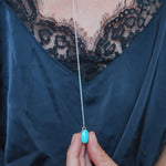 Dainty Lariat in Sonoran Gem Turquoise - Golden Road Crafted