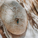 Dainty Lariat in Spiny Oyster & Kingman Turquoise - Golden Road Crafted