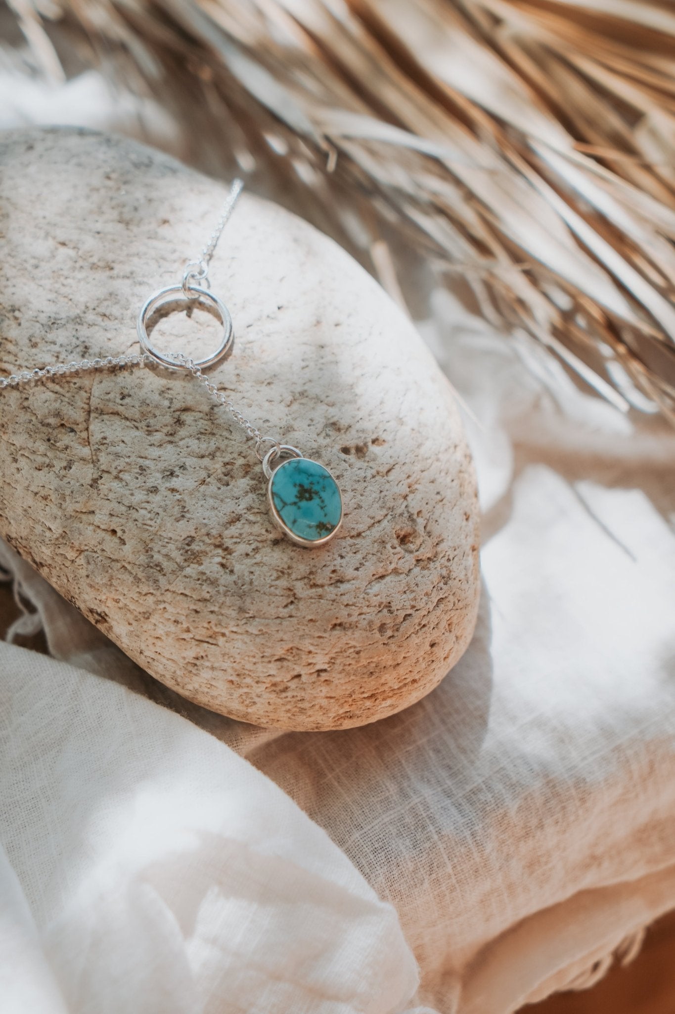 Dainty Lariat in Turquoise Mountain - Golden Road Crafted