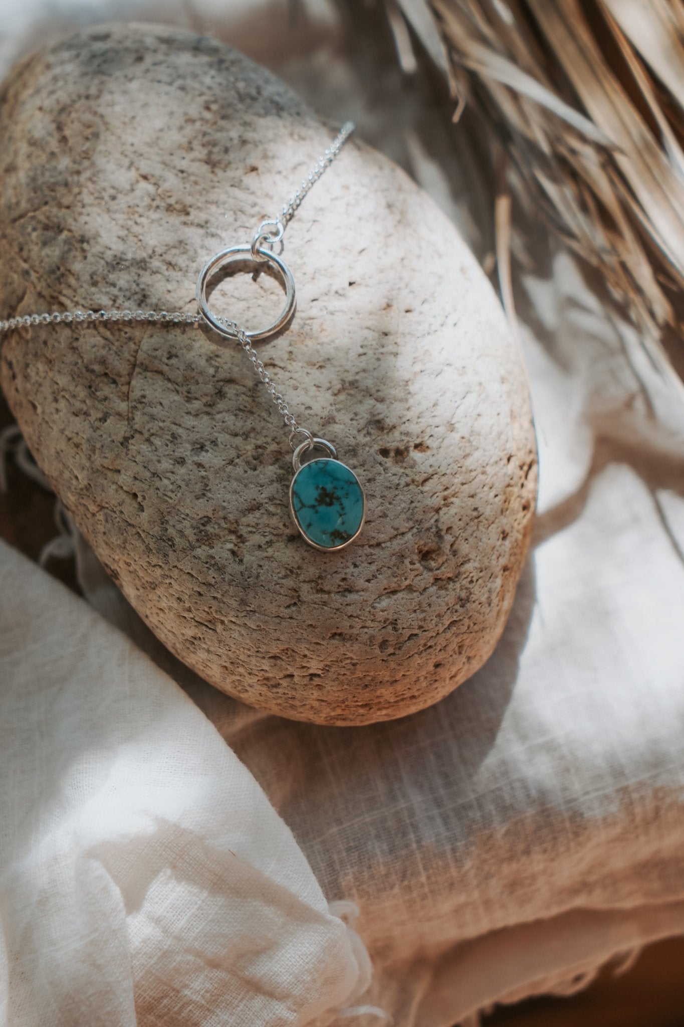 Dainty Lariat in Turquoise Mountain - Golden Road Crafted