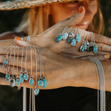 Dainty Lariat in Whitewater Turquois - Golden Road Crafted