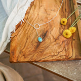 Dainty Lariat in Whitewater Turquoise - Golden Road Crafted