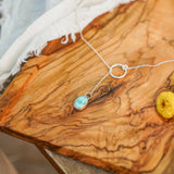 Dainty Lariat in Whitewater Turquoise - Golden Road Crafted