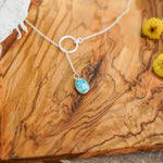 Dainty Lariat in Whitewater Turquoise - Golden Road Crafted
