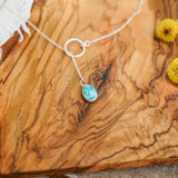 Dainty Lariat in Whitewater Turquoise - Golden Road Crafted