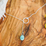Dainty Lariat in Whitewater Turquoise - Golden Road Crafted