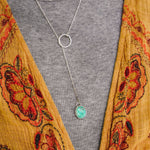 Dainty Lariat in Whitewater Turquoise - Golden Road Crafted