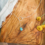 Dainty Lariat in Whitewater Turquoise - Golden Road Crafted
