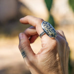Dalmatian Jasper Ring (Size 9) - Golden Road Crafted