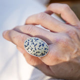 Dalmatian Jasper Ring (Size 9) - Golden Road Crafted