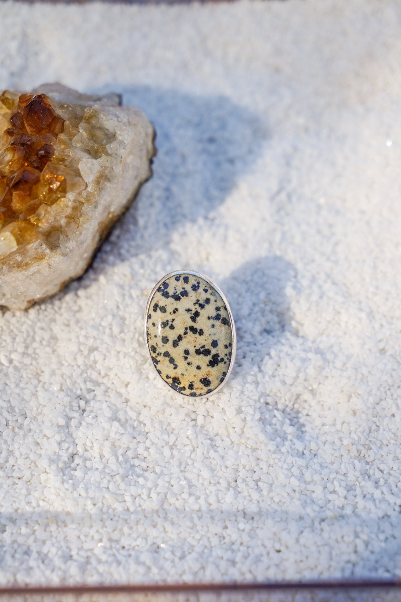 Dalmatian Jasper Ring (Size 9) - Golden Road Crafted
