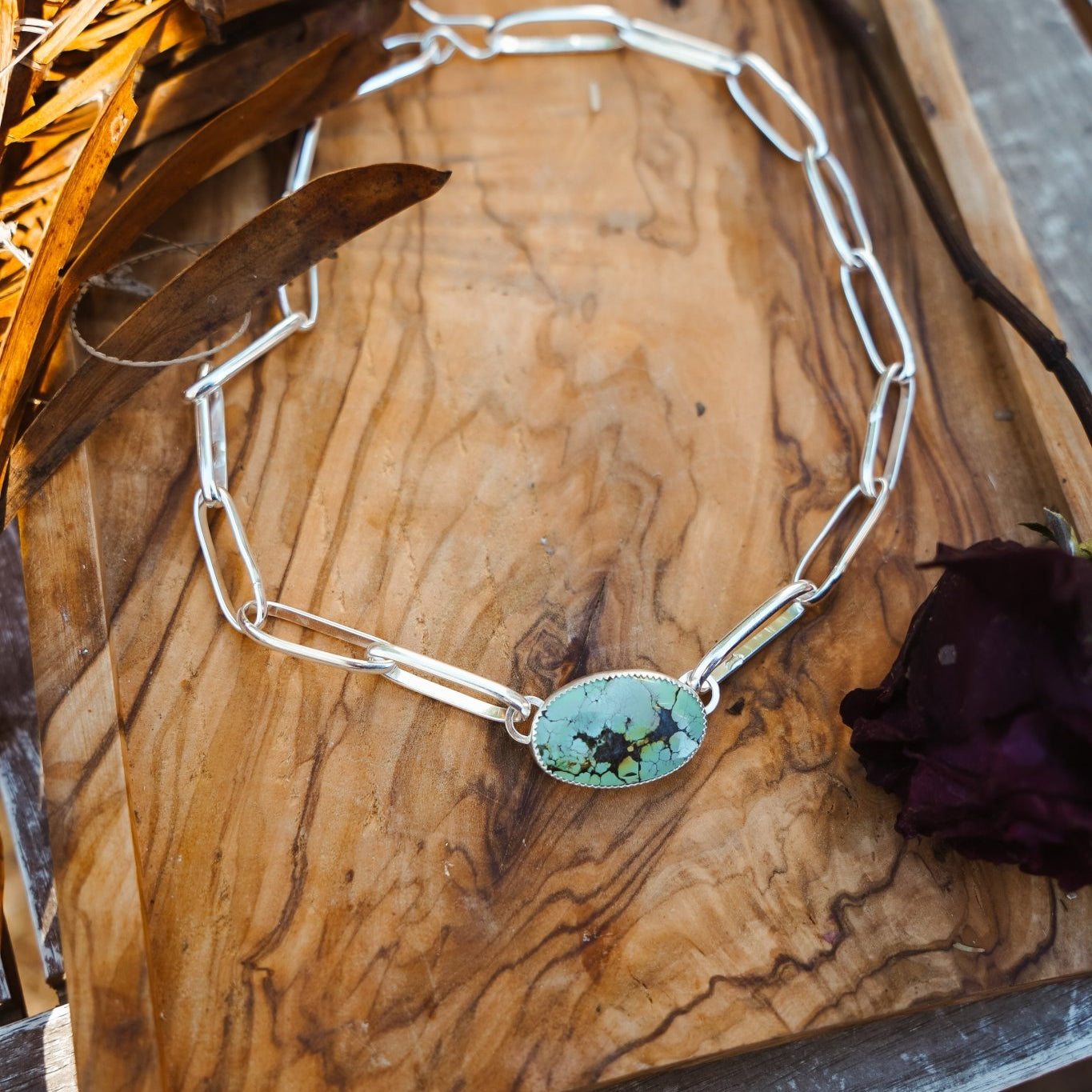 Daydreamer Choker in Hubei Turquoise - Golden Road Crafted