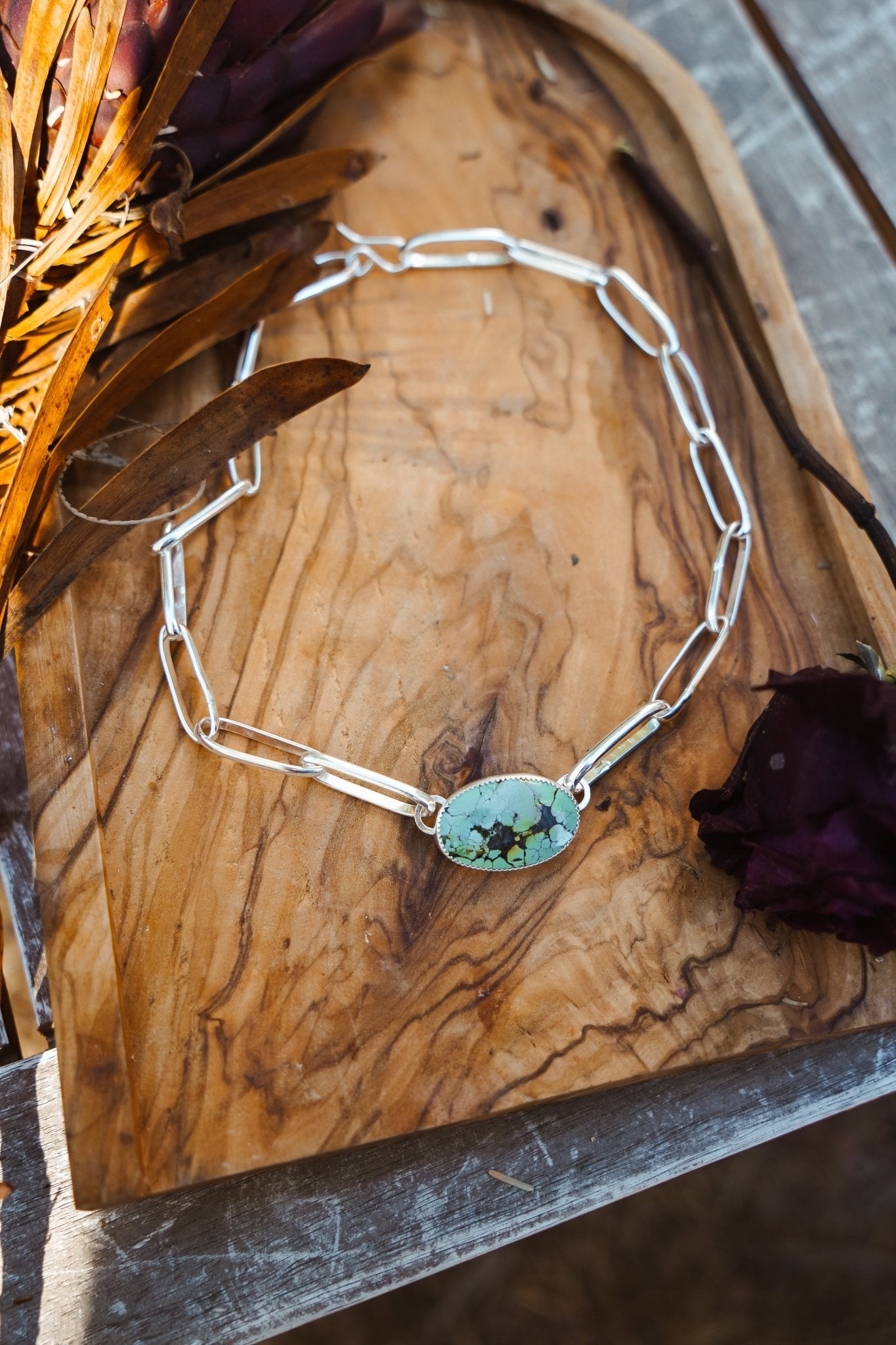 Daydreamer Choker in Hubei Turquoise - Golden Road Crafted
