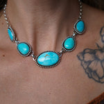 Desert Cloud Choker in Hubei Turquoise - Golden Road Crafted