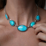 Desert Cloud Choker in Hubei Turquoise - Golden Road Crafted