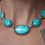 Desert Cloud Choker in Hubei Turquoise - Golden Road Crafted