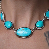 Desert Cloud Choker in Hubei Turquoise - Golden Road Crafted