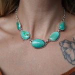 Desert Cloud Choker in Royston Turquoise - Golden Road Crafted