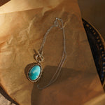 Desert Cloud Toggle Necklace in Hubei Turquoise - Golden Road Crafted