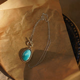 Desert Cloud Toggle Necklace in Hubei Turquoise - Golden Road Crafted