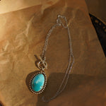 Desert Cloud Toggle Necklace in Hubei Turquoise - Golden Road Crafted