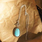 Desert Cloud Toggle Necklace in Hubei Turquoise - Golden Road Crafted