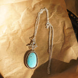 Desert Cloud Toggle Necklace in Hubei Turquoise - Golden Road Crafted