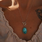 Desert Cloud Toggle Necklace in Hubei Turquoise - Golden Road Crafted