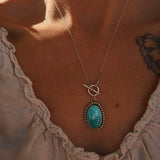 Desert Cloud Toggle Necklace in Hubei Turquoise - Golden Road Crafted