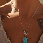 Desert Cloud Toggle Necklace in Hubei Turquoise - Golden Road Crafted