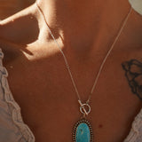 Desert Cloud Toggle Necklace in Hubei Turquoise - Golden Road Crafted