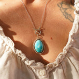 Desert Cloud Toggle Necklace in Hubei Turquoise - Golden Road Crafted