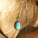 Desert Cloud Toggle Necklace in Hubei Turquoise - Golden Road Crafted