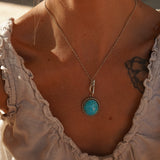 Desert Cloud Toggle Necklace in Hubei Turquoise - Golden Road Crafted