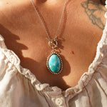 Desert Cloud Toggle Necklace in Hubei Turquoise - Golden Road Crafted