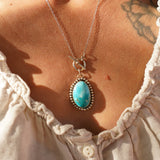 Desert Cloud Toggle Necklace in Hubei Turquoise - Golden Road Crafted